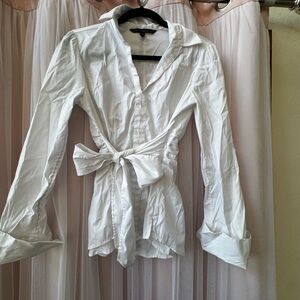 White House Black Market White Button Down Shirt